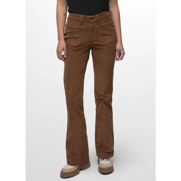 Prana Womens Ashland Corduroy Brown Bootcut Pants size 6 - Picture 1 of 10